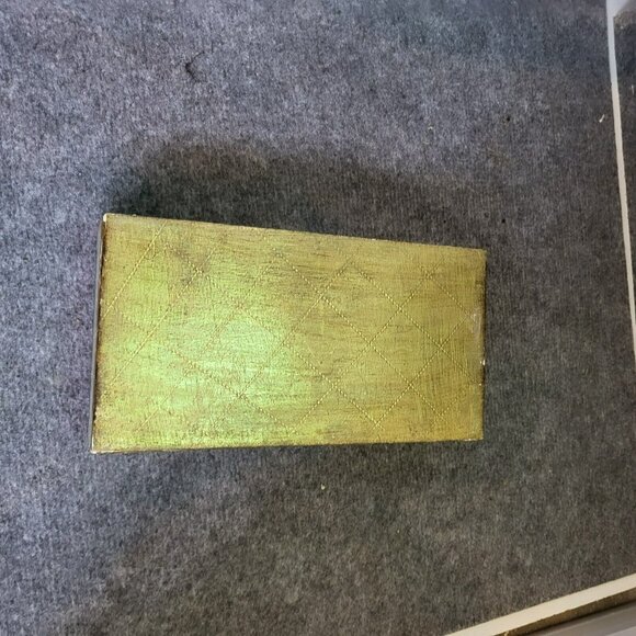 Vintage Tissue Box Cover in Green and Gold - Picture 5 of 5